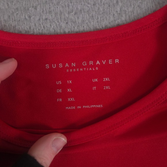 LOT OF 3 Susan Graver Tops Womens 1X Multi Liquid Knit Flutter Sleeve T-Shirt - Picture 13 of 16